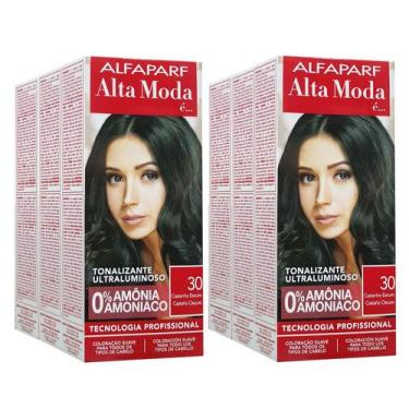 Imagem de Alta Moda Alfaparf kit c/6 Tonalizante 30  Castanho Escuro 120g