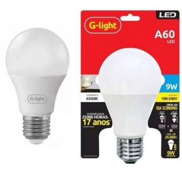 Imagem de Lâmpada G-light led bulbo 810 lumens 9 w 3000k 220v dimerizável, BRANC