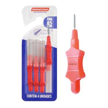 Imagem de Kit Anual 4 Escovas Interdental para Aparelho Cilindrica Fina 0,5mm Pr