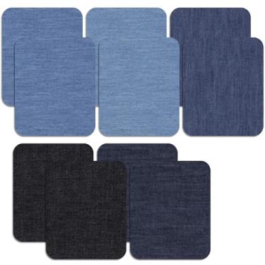 Imagem de 20 peças de remendos de ferro para roupas, 5 adesivos jeans para jeans, remendos de passar a ferro para dentro e fora de roupas jeans e calças remendos