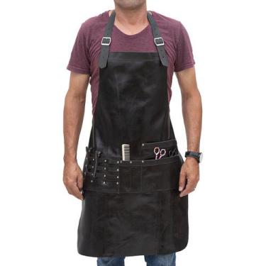 Imagem de Avental Barbeiro Cabelereiro em Couro Masc/Fem - Sparttan, Índigo
