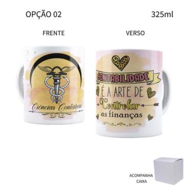 Imagem de Caneca 325ml Profissões Contabilidade Contador Contadora - LARANJA E M