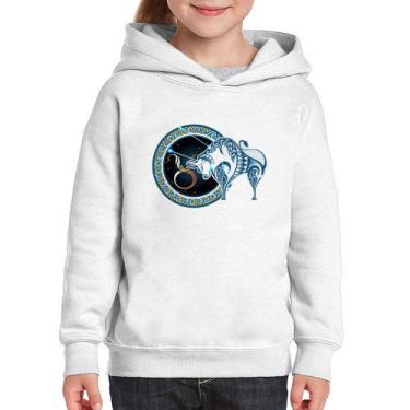 Imagem de Moletom Infantil Signo Touro Astrologia - Foca na Moda, Branco, 12