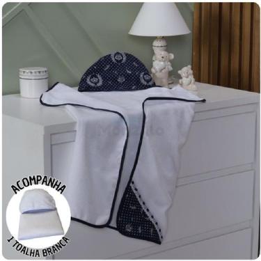 Imagem de KIT 2 Toalhas de Banho Capuz Bebê Estampas - Monzilo Baby Kids, Coroa 