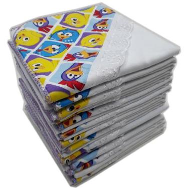 Imagem de CUEIRO COM APLIQUE GALINHA PINTADINHA 80X80CM com croche - Dugu
