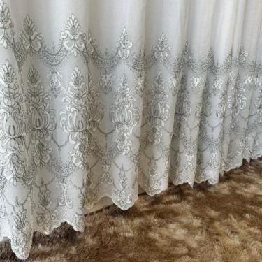 Imagem de Cortina Bordada Fendi Com Forro Microfibra 4 Metros Com Altura Persona