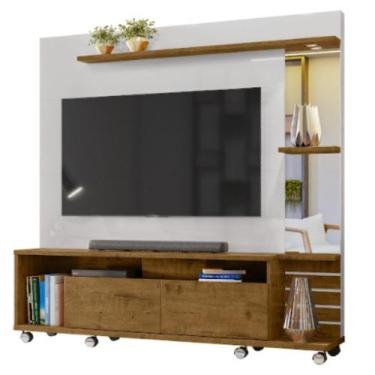 Imagem de Rack com painel savana home off white/madero canela - Village Móveis
