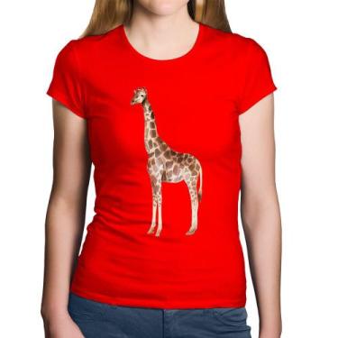 Imagem de Baby Look Algodão Girafa - Foca na Moda, Vermelho, P
