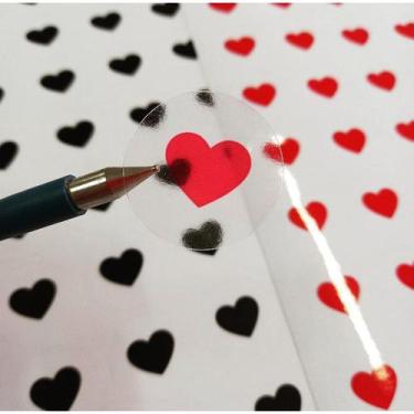 Imagem de 120 peças - Adesivo Transparente 3x3cm - Coração - I LOVE KRAFT, Preta
