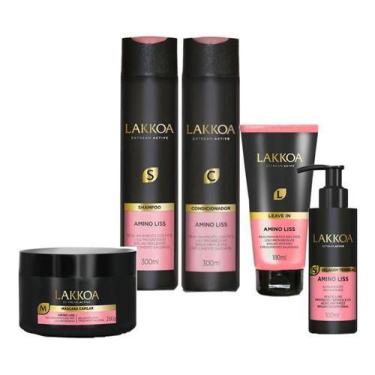 Imagem de Kit Completo Amino Liss Lakkoa Sh Cond Masc Leave In Selagem