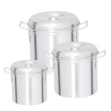 Imagem de Jogo 3 Caldeirões Grande de Alumínio Hotel Grosso Cerveja N35 e 40 - O