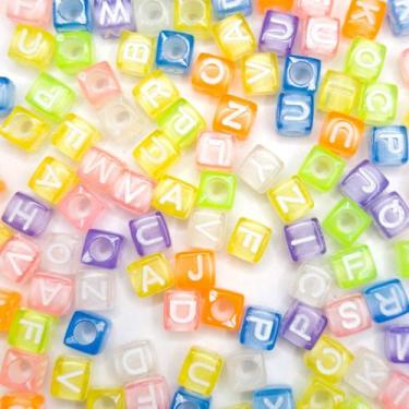 Imagem de Miçanga Passante Letras Colorida 7mm 500pçs 75g Alfabeto Escolha o Mod