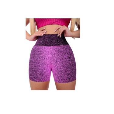 Imagem de Short Suplex Jacquard Academia Fitness Feminino Cós Alto - Boca De Sin