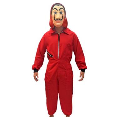 Imagem de Máscara La Casa de Papel + Fantasia,fibra,Trenzinho da Alegria,Mascote