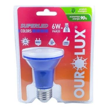 Imagem de Lampada Superled Par 20 Azul 6W - Ourolux, Azul