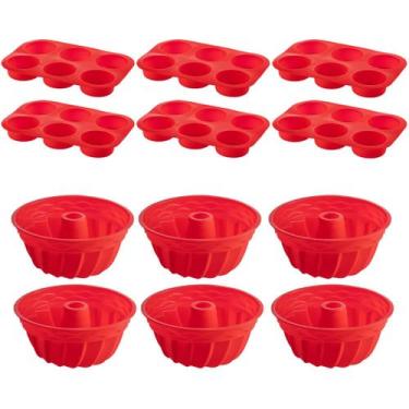 Imagem de Jogo Forma Silicone Cupcake + Forma Espiral Sortida - 6Un - QUALITY HO