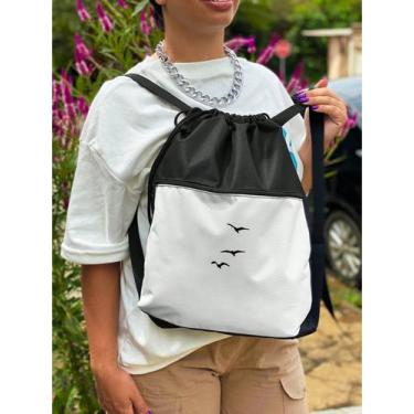 Imagem de Mochila Saco Nylon PASSAROS VOANDO Academia Esportiva Gym Bag Fitness 