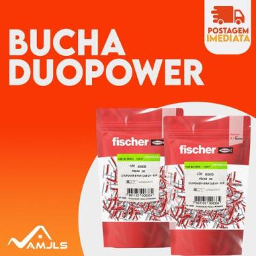 Imagem de Bucha De Nylon Duopower 6mm Fischer C Aba E Parafuso 100pçs, 100 pçs