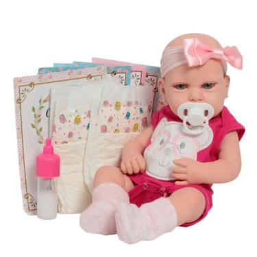 Imagem de Bebê Reborn Menina Recém Nascida Com Acessórios Lindos 43cm - Cegonha 