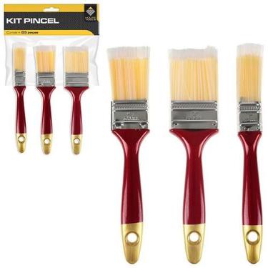 Imagem de Pincel Para Pintura Kit C/3 Pcs 1, 1,5 E 2 - House Tools