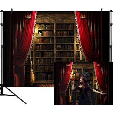 Imagem de DULUDA 17,78 cm x 1,83 m cenário de fotografia temática de Halloween HW43ain chão varanda lua vassoura mágica fundo foto estúdio fotográfico acessório de fotografia HW43, 10'x8'