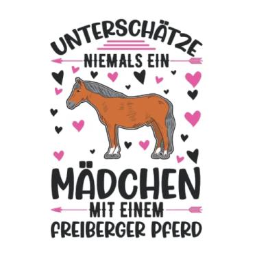 Imagem de Freiberger Pferd Notizbuch: Freiberger Pferd Mädchen Jurapferd / 6x9 Zoll / 120 linierte Seiten