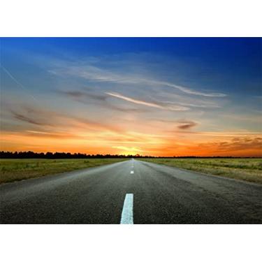 Imagem de CORFOTO Tecido 3 x 2,4 m Pôr do Sol Estrada Pano de Fundo de Viagem para Fotografia Rodovia Natureza Paisagem Fundo Viagem Aniversário Festa de Bebê Faixa Masculina Crianças Sessão de Fotos