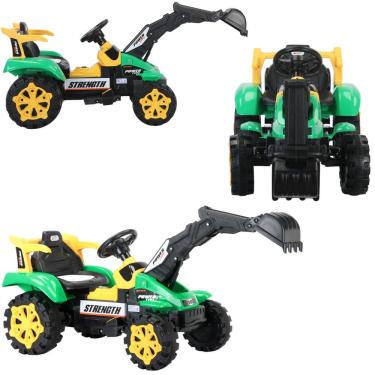 Imagem de Mini Escavadeira Elétrica Infantil 6V Baby Style Verde Até 25Kg Diversão Segurança e Design Realista para Crianças a partir de 3 Anos