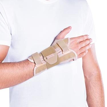 Imagem de Kestal Munhequeira Com Tala e Tiras, protetor de punho, órtese Bege, Bilateral, M