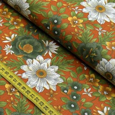 Imagem de Tecido Estampado para Patchwork - Floral Splendor : Splendor Ferrugem 