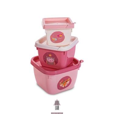 Imagem de Kit 3 Potes Infantil Bebê Lanches Congelar Papinha com Tampa - PLASUTI