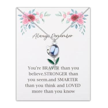 Imagem de FUSTMW Colar com pingente de tulipa para mulheres, presentes para amantes de tulipas, joias de tulipa, presente de flor de tulipa para mãe, esposa, namorada, Small, Cobre Aço inoxidável, Sem Pedra