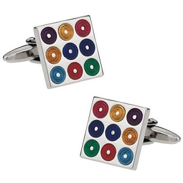 Imagem de Abotoaduras multicoloridas Cuff-Daddy com caixa de apresentação