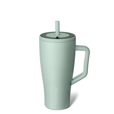 Imagem de BrüMate Era 30 oz Tumbler with Handle and Straw | 100% Leakproof Insulated Tumbler with Lid and Straw | Made of Stainless Steel | Cup Holder Friendly Base | 30oz (Sage)