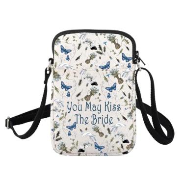 Imagem de FUSTMW Bolsa tiracolo inspirada em filmes de terror para presente de casamento, filme de terror com alça ajustável, Bolsa tiracolo Bride