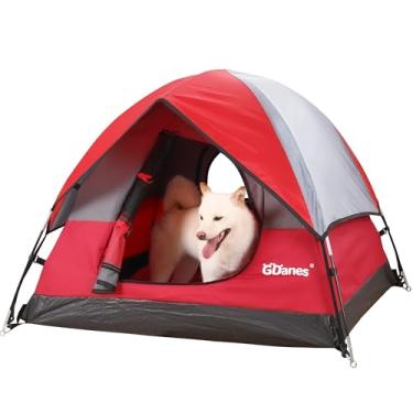 Imagem de GDanes barraca de cachorro vermelha, casinha de cachorro portátil interna/externa, cama de cachorro com almofada macia - 42 x 42 x 32 polegadas