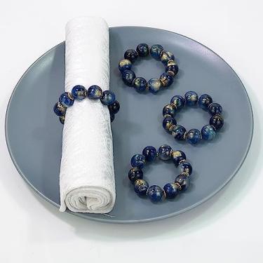 Imagem de QNNEFF Conjunto de 6 Anéis de Guardanapo de Pérolas com Strass Esticado, Anéis de Guardanapo Modernos, Porta-Guardanapos, Elegantes Contas, Guirlanda, Anéis de Guardanapo, Decoraçã (, Múltiplo)