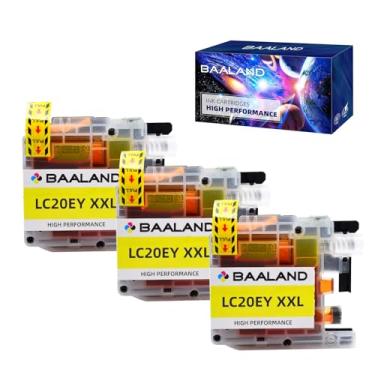 Imagem de BAALAND Cartucho de tinta LC20E amarelo compatível com cartucho de tinta LC20E de alto rendimento LC20E Y XXL Pacote com 3 unidades Use com impressora MFC-J985DW, MFC-J775DW, MFC-J5920DW