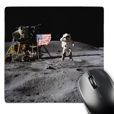 Imagem de 3dRose Mouse pad LLC 20 x 20 x 0,63 cm, astronautas e foguetes Apollo 16 Landing Lunar (mp_76861_1)