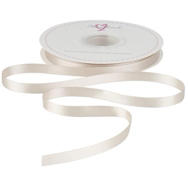 Imagem de MAYREEL Fita de cetim dupla face champanhe de 1,9 cm fita fina para embrulhar buquês florais convites laços, artesanato, decoração de festa de casamento, costura, 50 metros