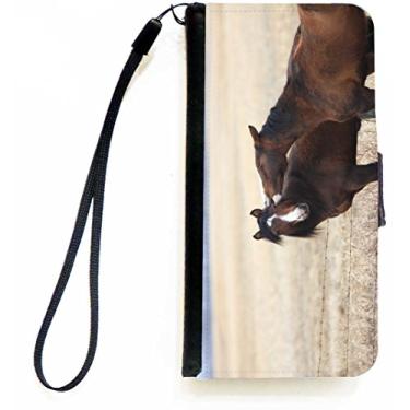 Imagem de Rikki Knight Horses compartilhando uma capa carteira flip secreta para iPhone com aba magnética para Apple iPhone 5c