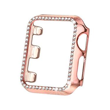 Imagem de Secbolt Capa de 38 mm compatível com Apple Watch Band, Bling Full Cover Protetor de tela para iWatch Series 3/2/1, Cobre (38 mm)