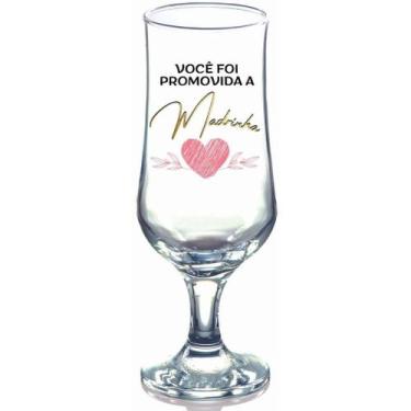 Imagem de 01 Taça Convite Padrinhos Casamento Batizado Batismo Lembrancinha Dind