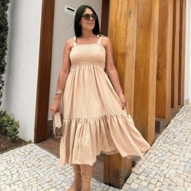 Imagem de Vestido Feminino Com Alçinha Modelo Plus Size E Gestante - Donna Lu,  