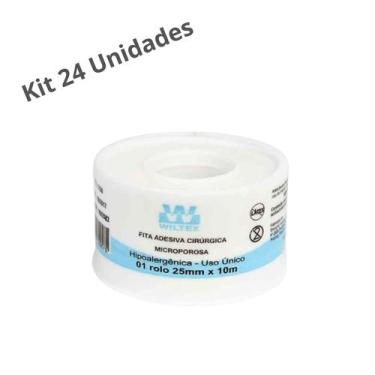 Imagem de Kit 24 Fita Microporosa Branca 2,5m X 10m - Wiltex