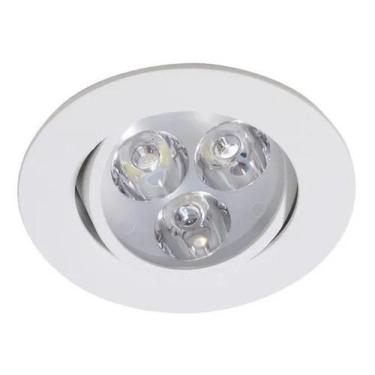 Imagem de Kit 10 Spot Led Embutir Redondo Direcionavel 3W Branco 6500K - Gigante