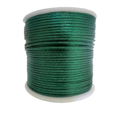 Imagem de Rolo Cordão Fio De Cetim Seda Rabo De Rato 1mm 50m - ArtePunto, Verde 