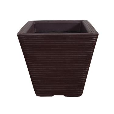 Imagem de Vaso De Planta Quadrado Decorativo Polietileno 30X30 Cm Café