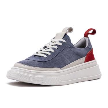 Imagem de Tênis Colter Super Leve e Confortável Até 46 Avalon em Couro, Azul cla