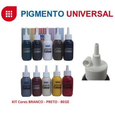 Imagem de Pigmento Colorante Universal Kit Preto Branco Bege Tenax 75 ml - Tenax